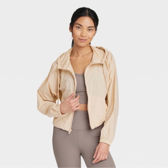 all in motion Jackets & Blazers - Full-Zip Windbreaker Jacket - All in Motion™ Beige S